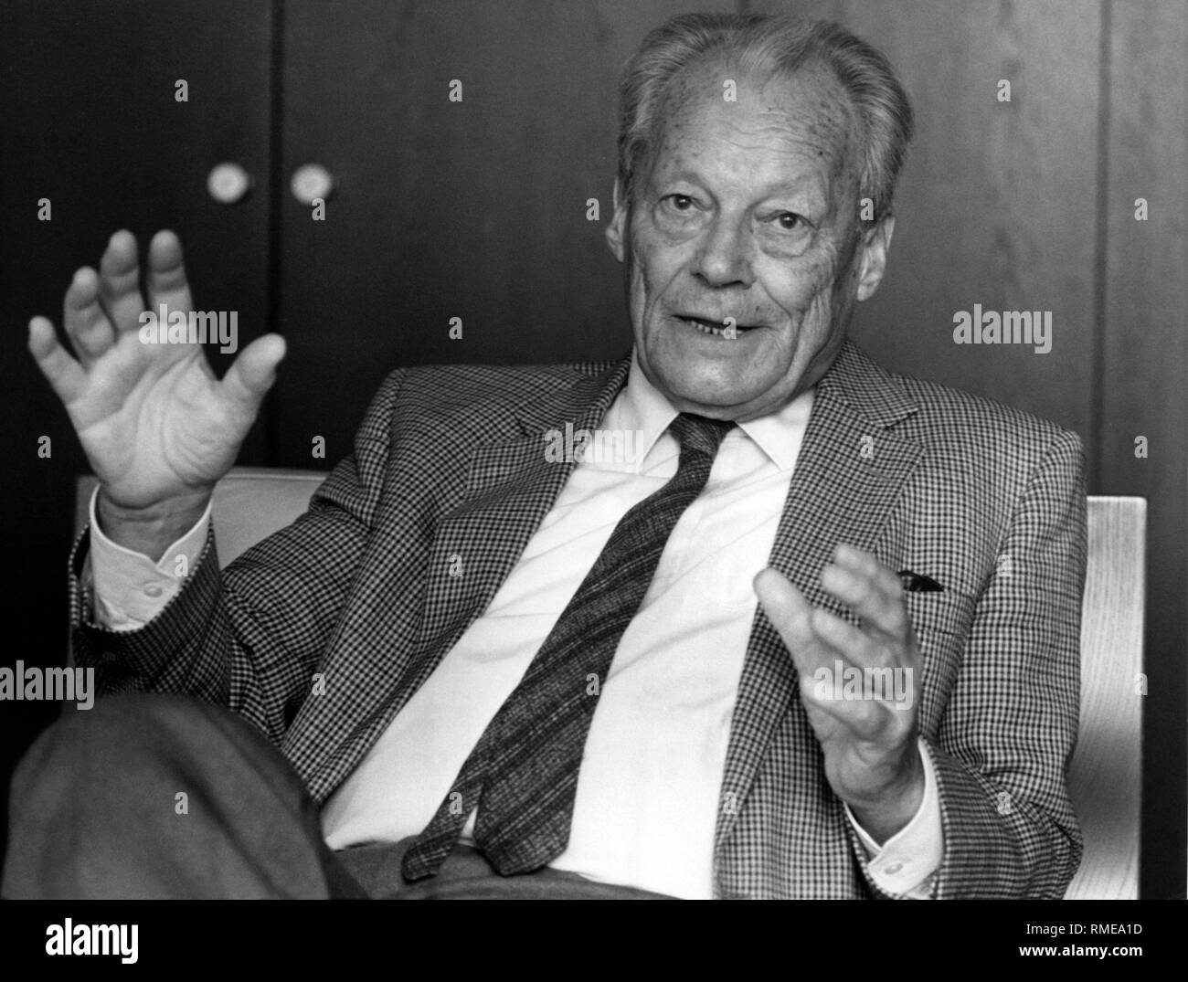 Der SPD-Politiker Willy Brandt (undatierte Aufnahme). Stockfoto