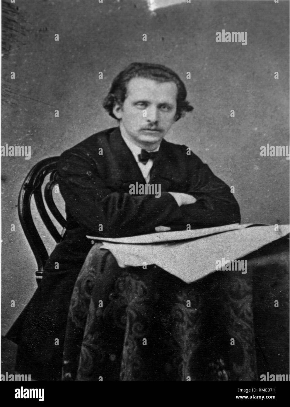 Porträt des Pianisten und Komponisten Nikolai G. Rubinstein (1835-1881). Albumin Photo Stockfoto