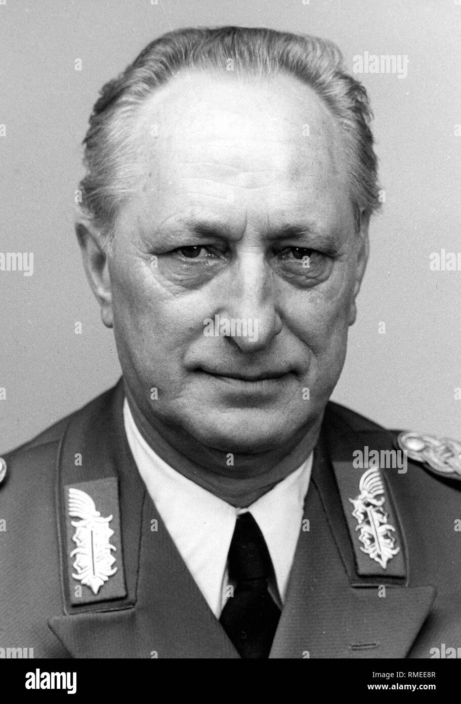 Heinz Kessler * 20.10.1920, allgemeine Armee und Verteidigungsminister der DDR, von 1985 - 1989 war Minister für Nationale Verteidigung, zwischen 1986 - 1989 Mitglied der SED-Politbüro. Stockfoto