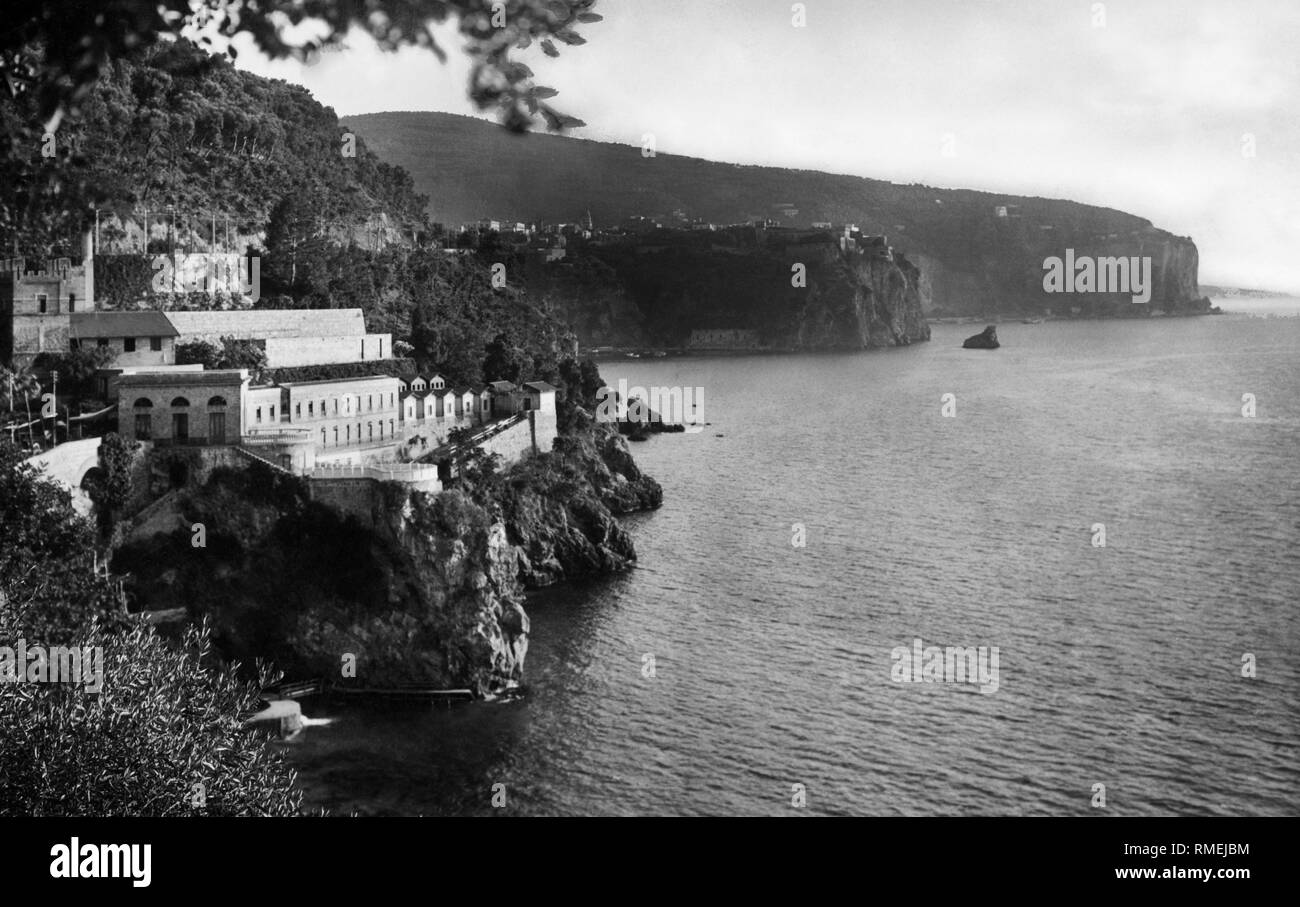 Scrajo Spa, Badehaus, Vico Equense, Kampanien, Italien 1930 Stockfoto