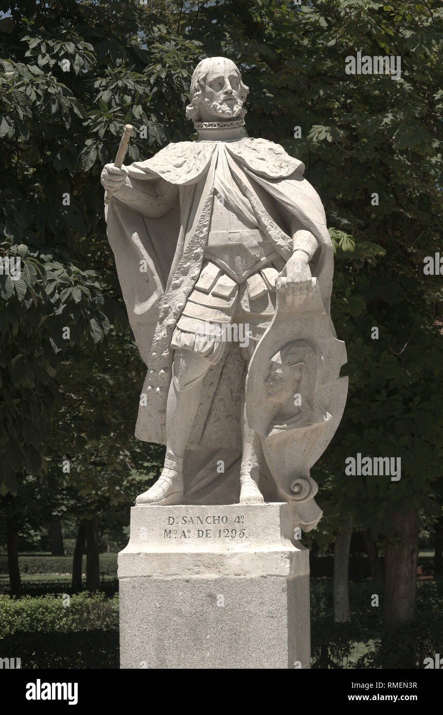 Statue von D Sancho in Ritero Park in Madrid Stockfoto