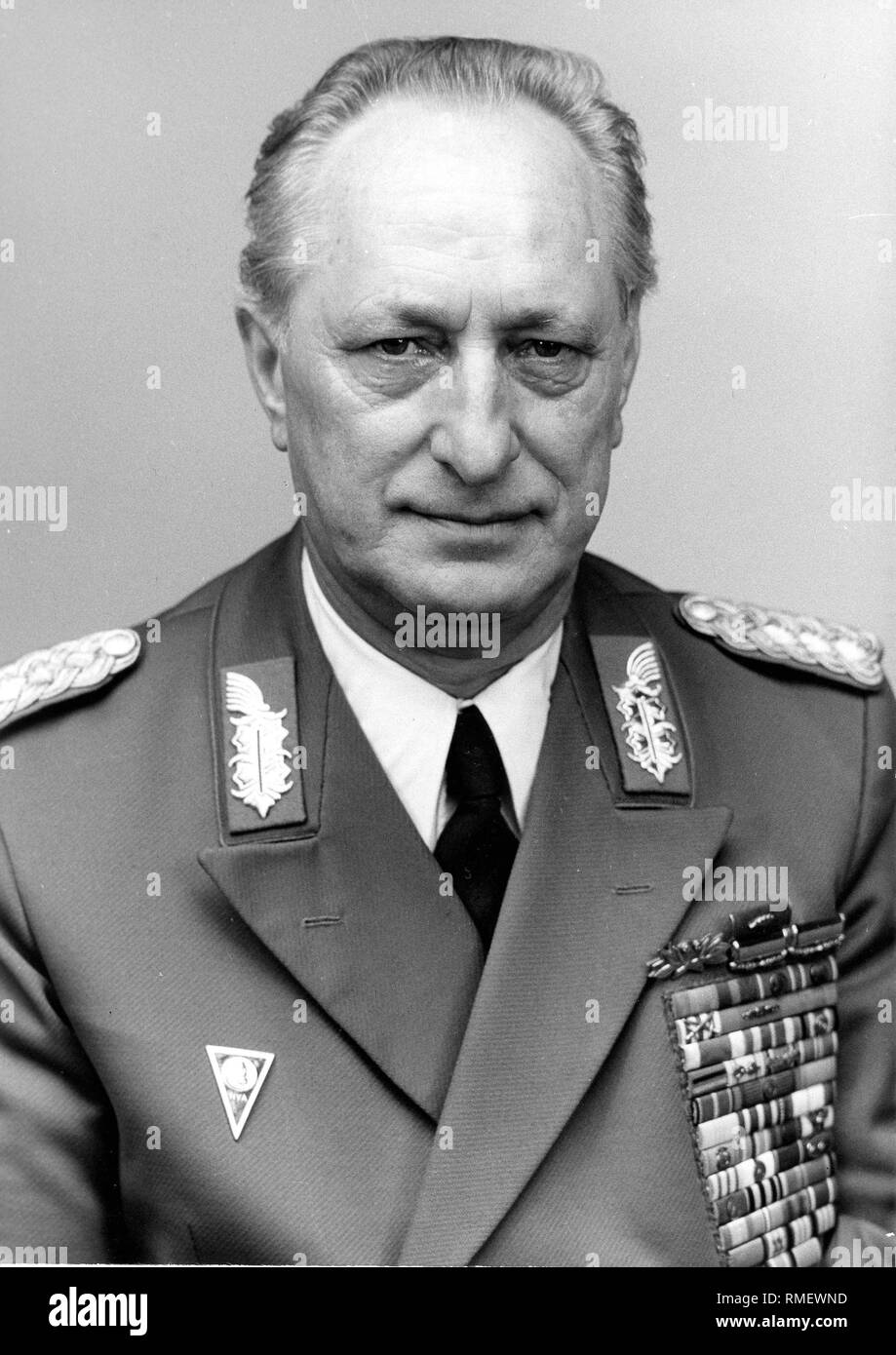 Heinz Kessler * 20.10.1920, allgemeine Armee und Verteidigungsminister der DDR, von 1985 - 1989 war Minister für Nationale Verteidigung, zwischen 1986 - 1989 Mitglied der SED-Politbüro. Stockfoto
