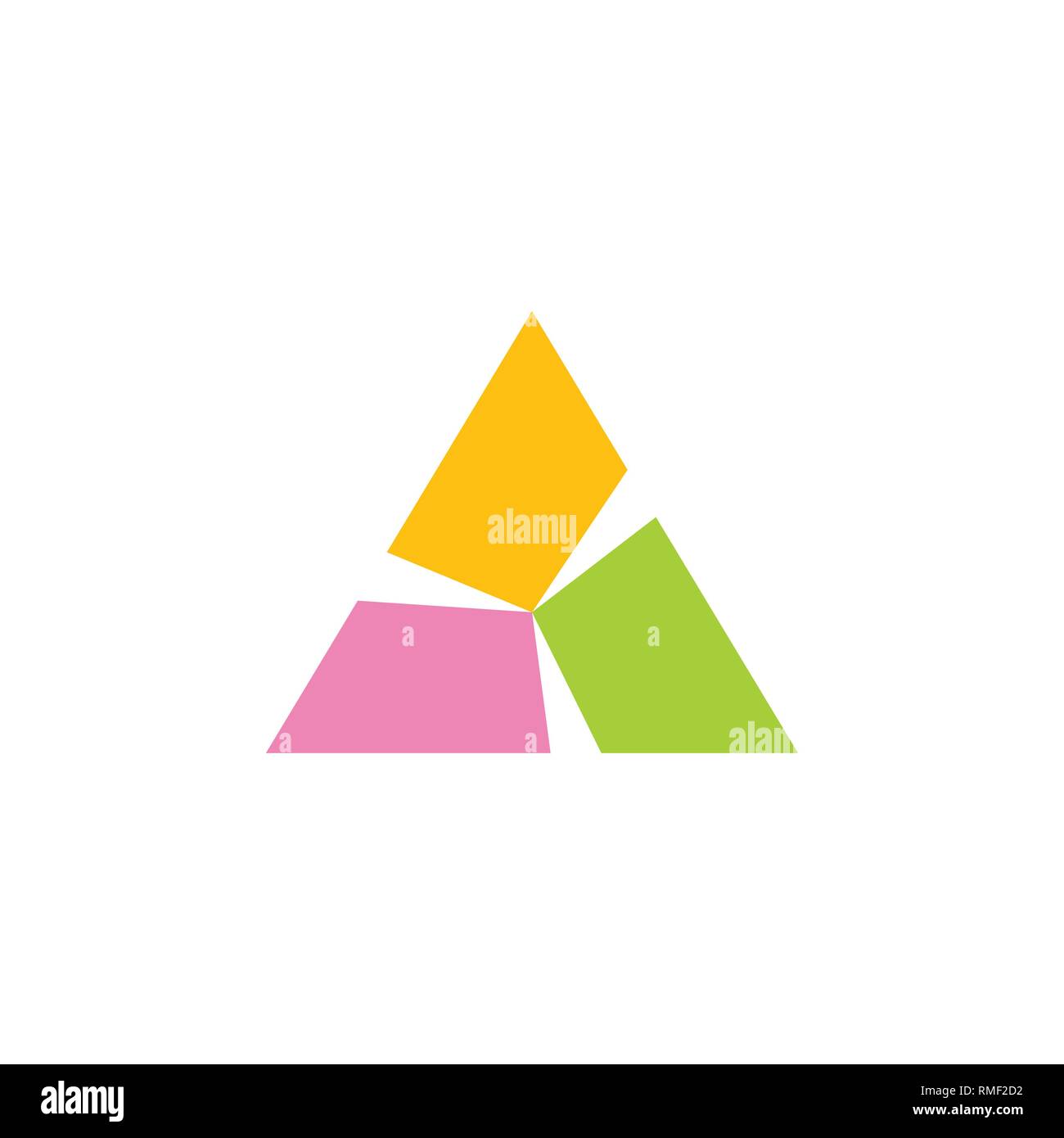 Dreieck farbenfrohes Design einfaches Logo vector drehen Stock Vektor