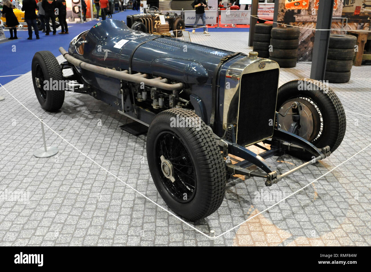 ExCel London, UK. 14. Feb 2019. London, Großbritannien. 14 Feb, 2019. Ein 1926 Hispano Suiza Delage auf Anzeige an der London Classic Car Show, die auf ExCel London, Vereinigtes Königreich. Der Motor des Autos wurde ursprünglich in einem Dewoitine D27 WWI fighter plane. Rund 700 der schönsten klassischen Autos der Welt werden auf der Messe reicht von Vintage pre-Krieg Tourer zu einem modernen Konzept Autos. Die Show bringt in rund 37.000 Besucher, angefangen von schweren Benzin Köpfe zu Menschen, die einfach nur wunderschön und klassische Fahrzeuge Liebe. Quelle: Michael Preston/Alamy leben Nachrichten Stockfoto