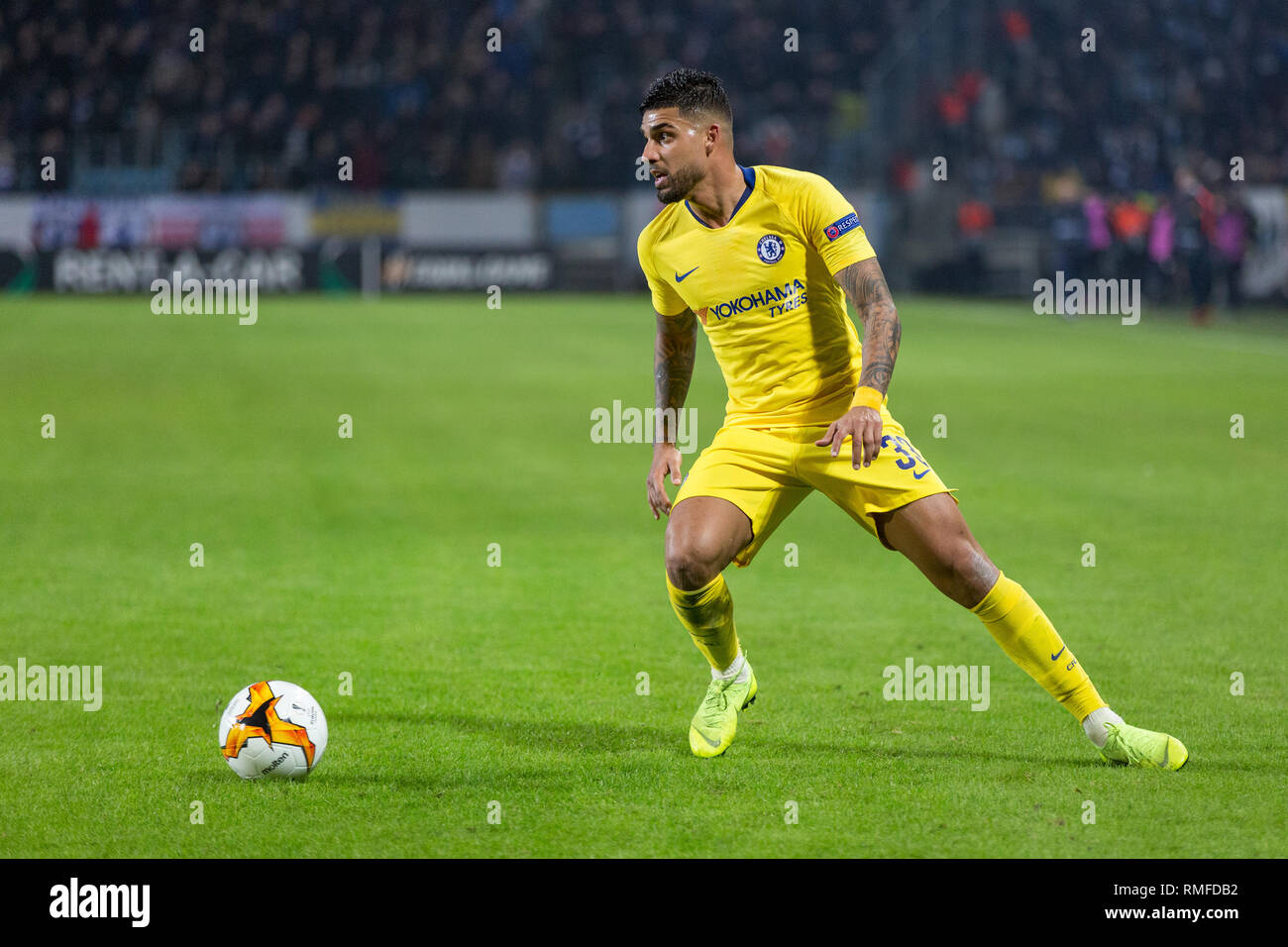 Malmö, Schweden. 14 Feb, 2019. Schweden, Malmö, 24. Februar 2019. Emerson (33) des FC Chelsea in der Europa League Runde 32 Match zwischen Malmö FF und FC Chelsea bei der Swedbank Stadion in Malmö zu sehen. (Foto: Gonzales Foto/Alamy leben Nachrichten Stockfoto