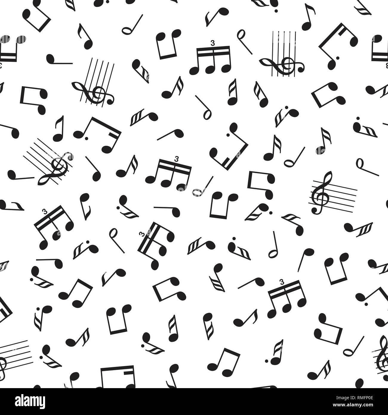 Die nahtlose Vektor Noten Symbole Design Pattern. Stock Vektor