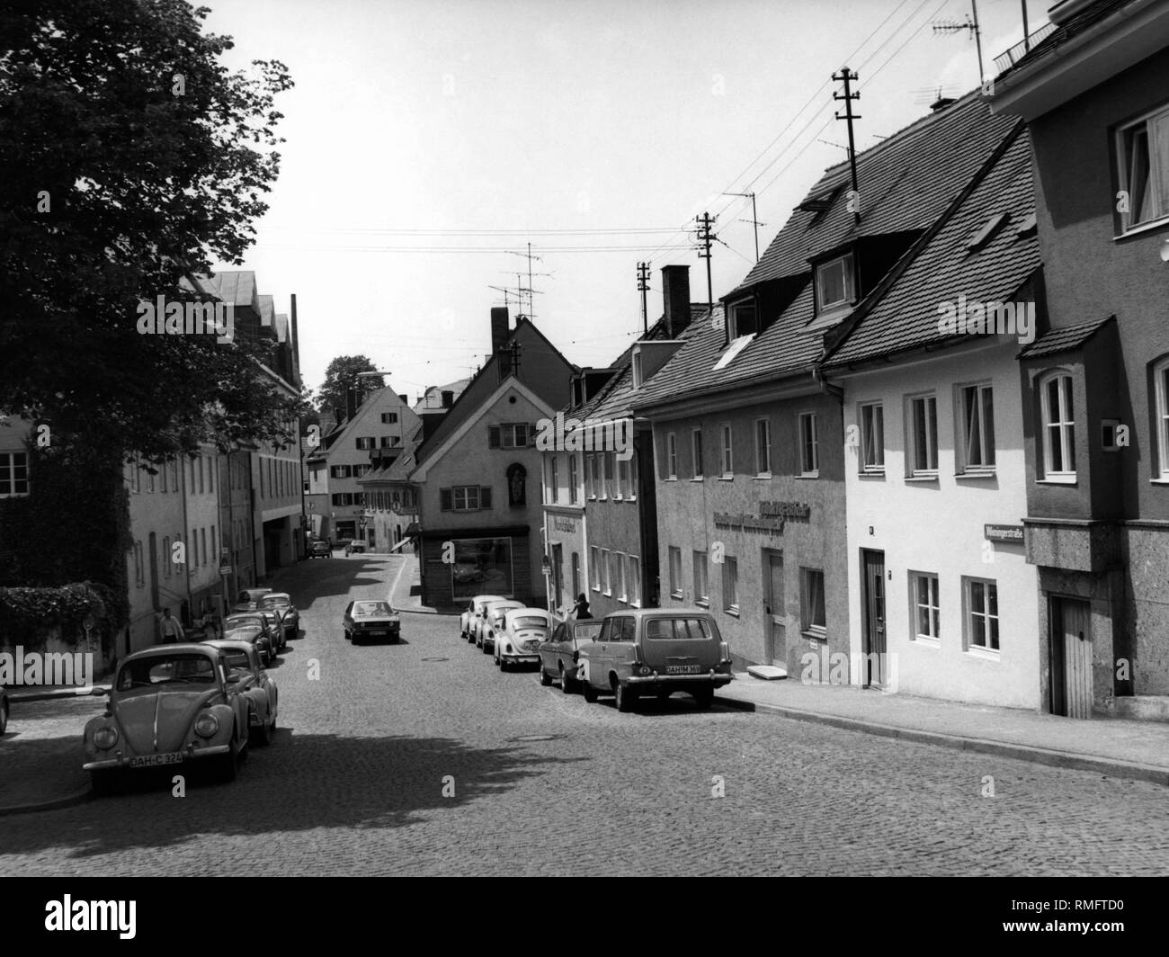Undatierte Aufnahme des Wieningerstrasse am Pfarrplatz in der Altstadt von Dachau. Stockfoto