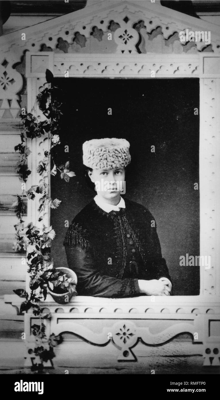Bildnis der Großfürstin Maria Alexandrowna von Russland (1853-1920). Albumin Photo Stockfoto