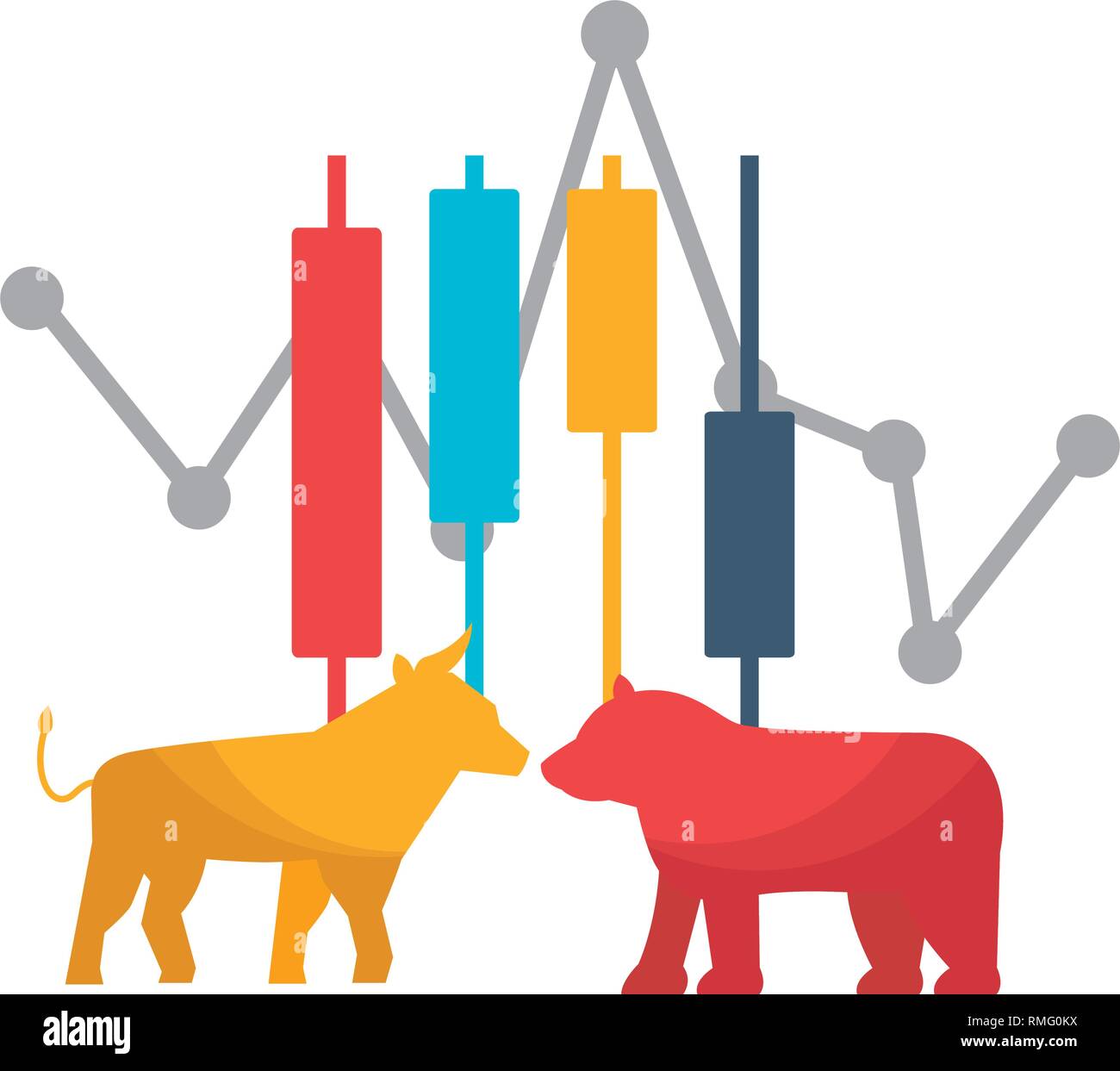 Bull Bear Handel chart Börse Stock Vektor