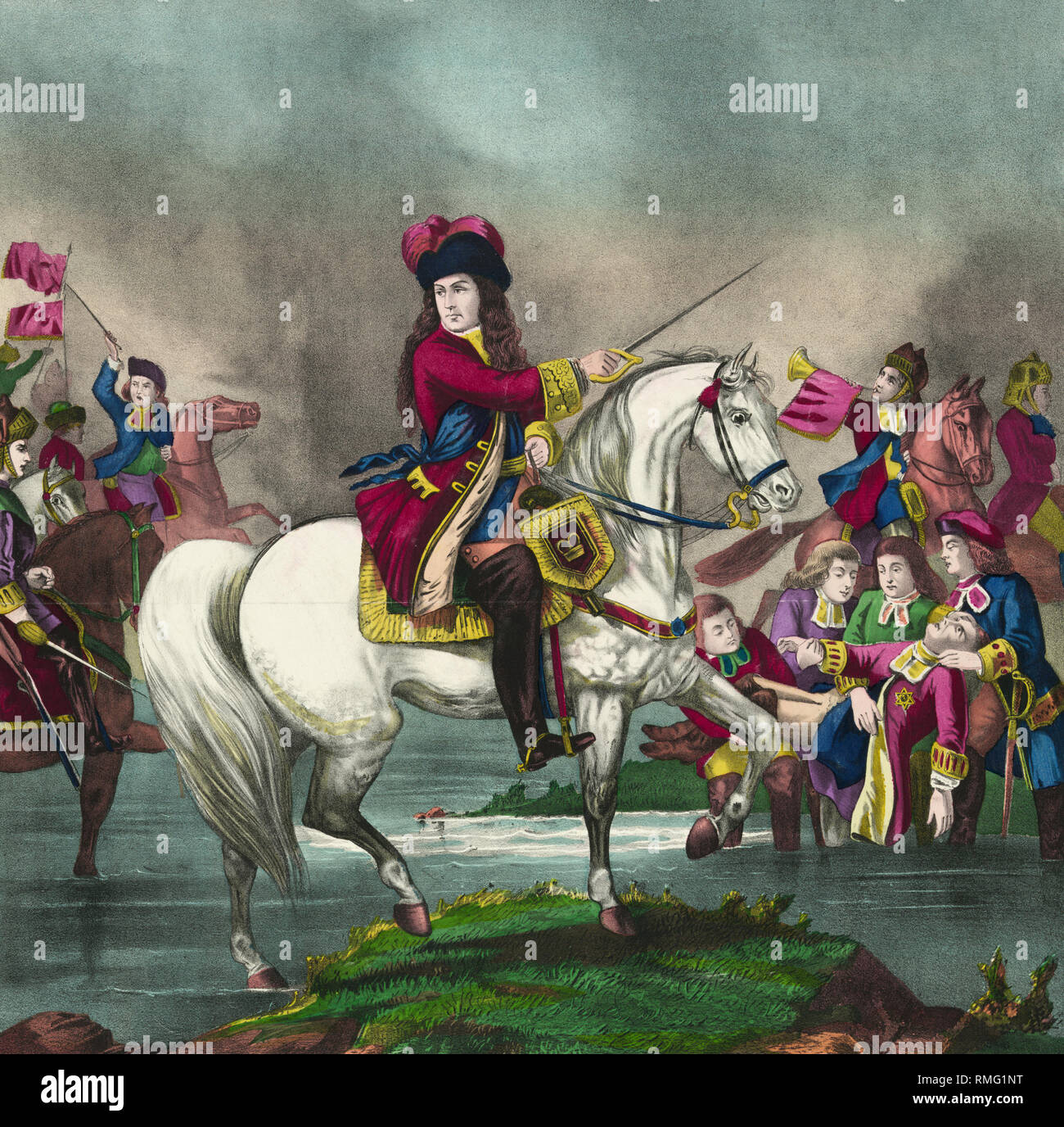 King Billy, König William III. von Orange über den Boyne auf seinem