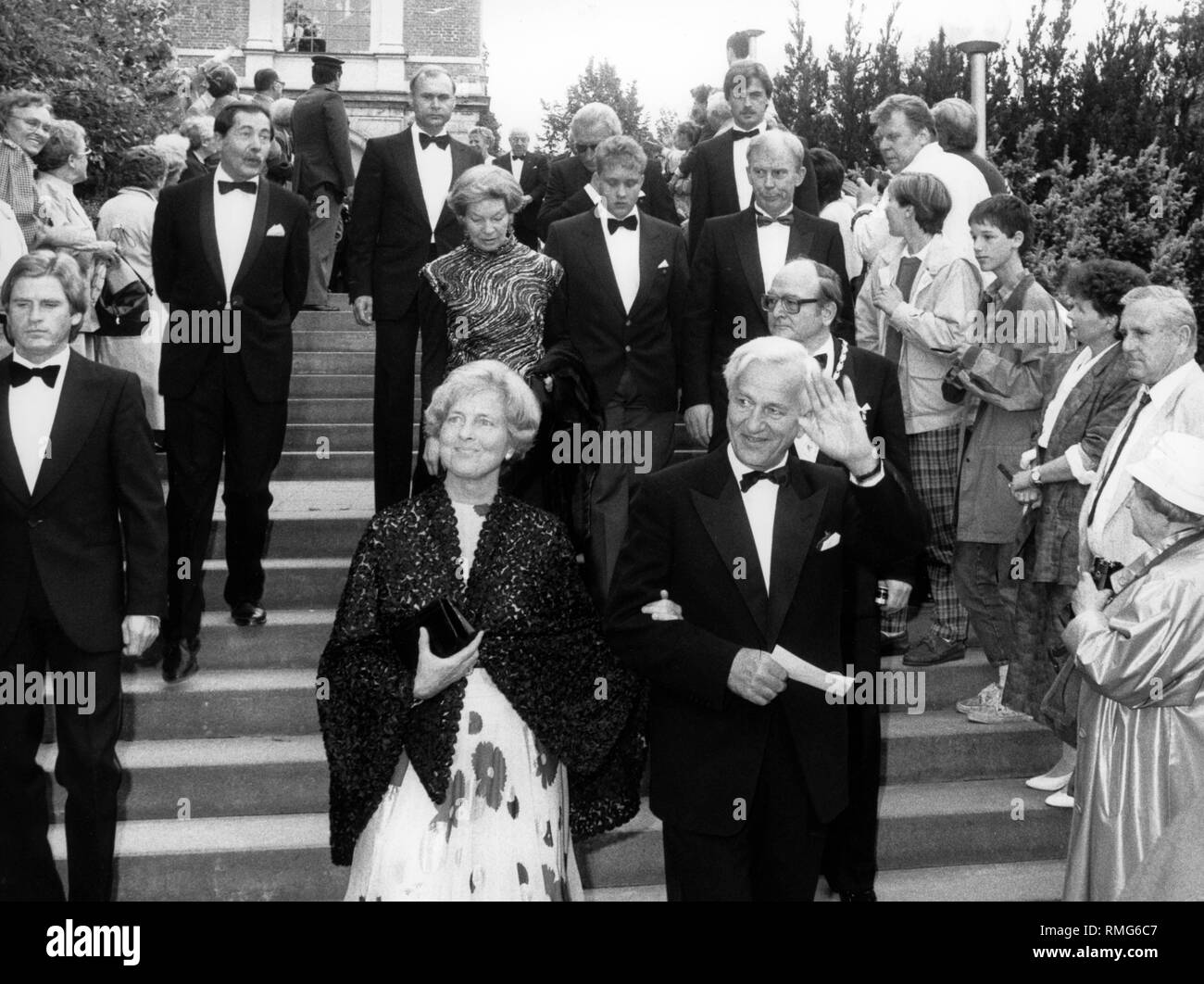 Marianne und Richard von Weizsaecker bei der Eröffnung der Richard-Wagner-Festspiele in Bayreuth. Stockfoto
