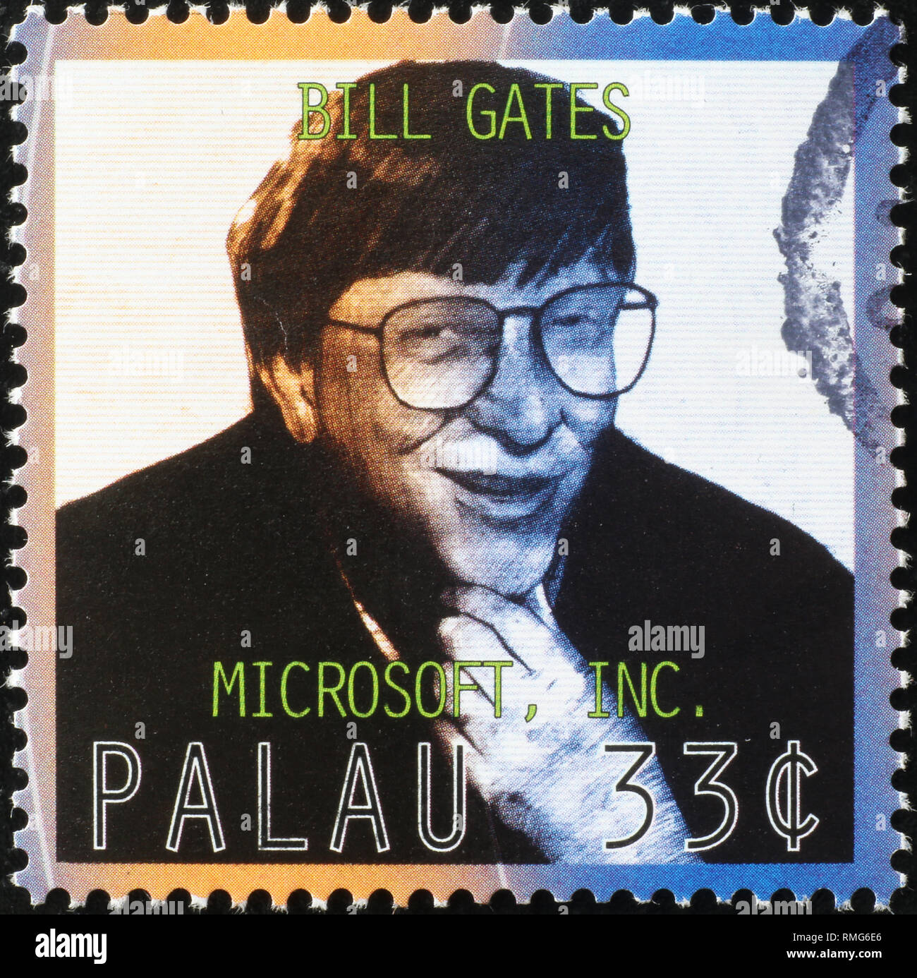 Bill Gates, Gründer von Microsoft auf Briefmarke Stockfoto