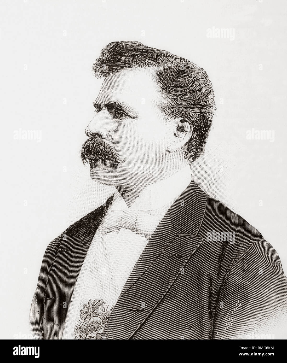 Julio Herrero y Obes, 1841 - 1912. Uruguayische Politiker, Jurist, Journalist und 16 Präsident von Uruguay. Von La Ilustracion Artistica, veröffentlicht 1887. Stockfoto