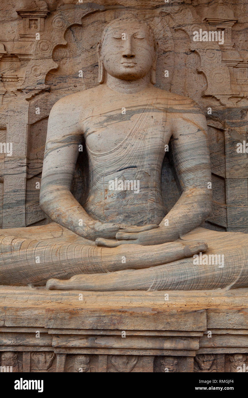 Polonnaruwa, Sri Lanka - Januar 21,2019: Die Gal Vihara, auch bekannt als Gal Viharaya und ursprünglich als Uttararama, ist ein Rock Temple des Buddha s Stockfoto