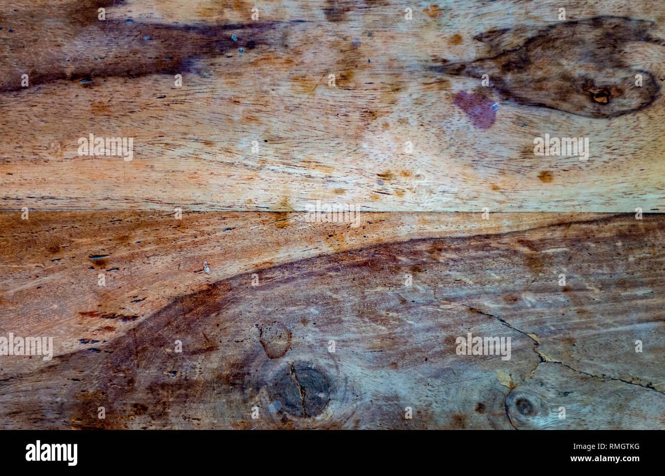 Altes Holz, die Anzeichen von Verschleiß und Fleck - Duo getönt Stockfoto