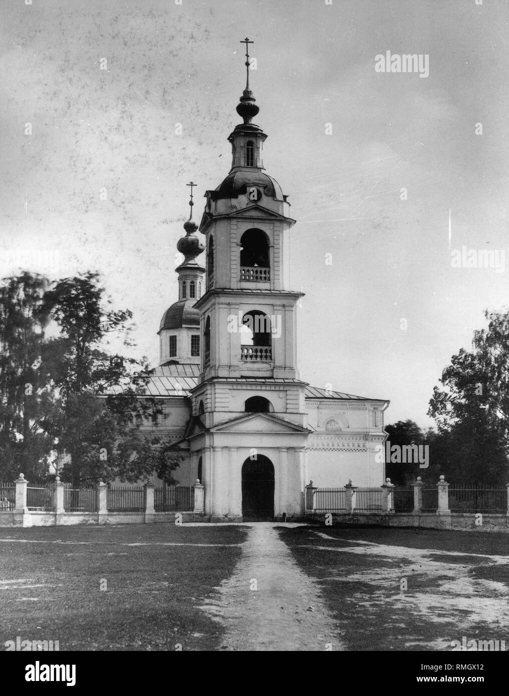 Die Kirche von der Eintrag der allheiligen Gottesgebärerin in den Tempel in Moskau. Albumin Photo Stockfoto