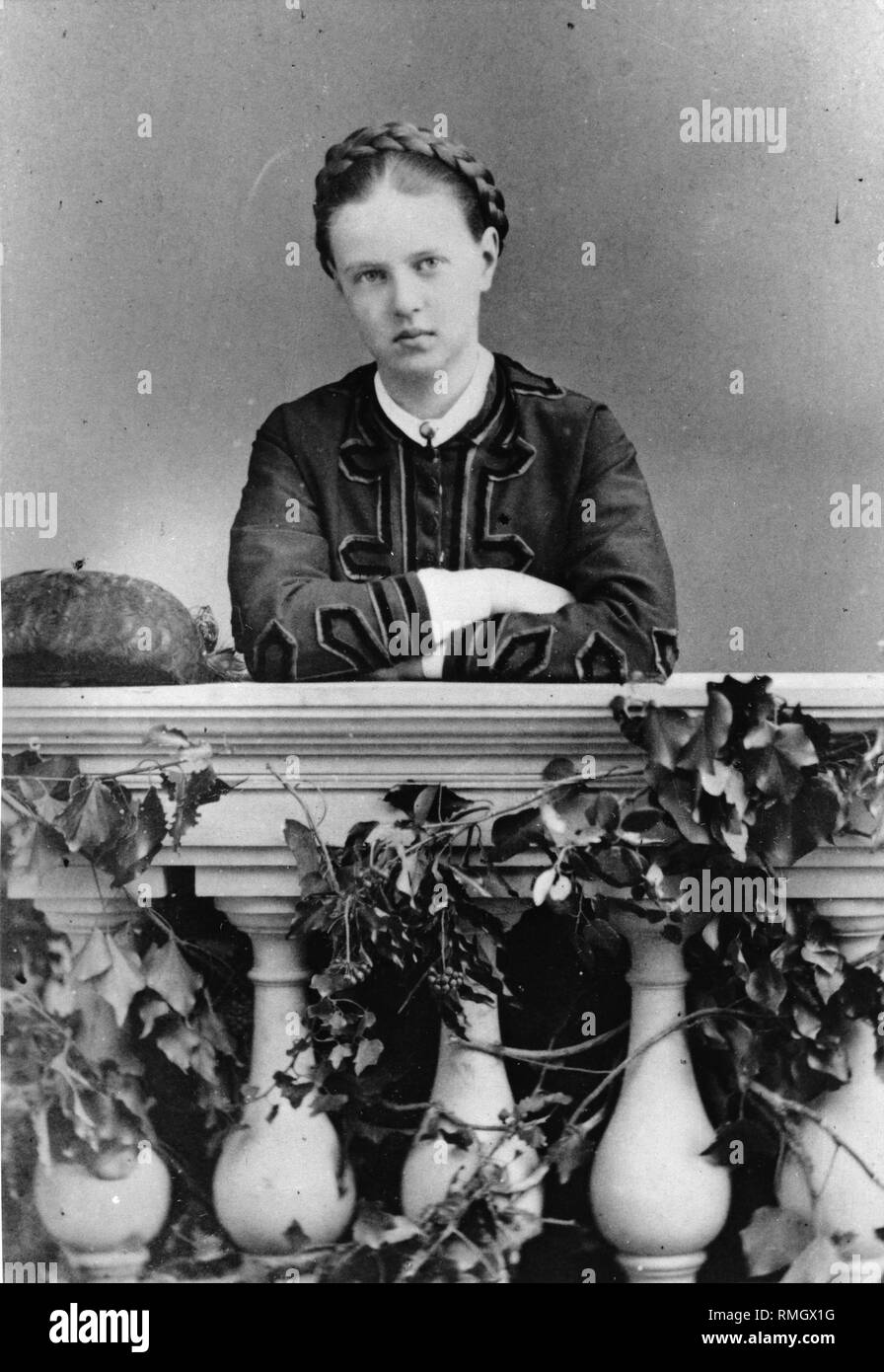 Bildnis der Großfürstin Maria Alexandrowna von Russland (1853-1920). Albumin Photo Stockfoto