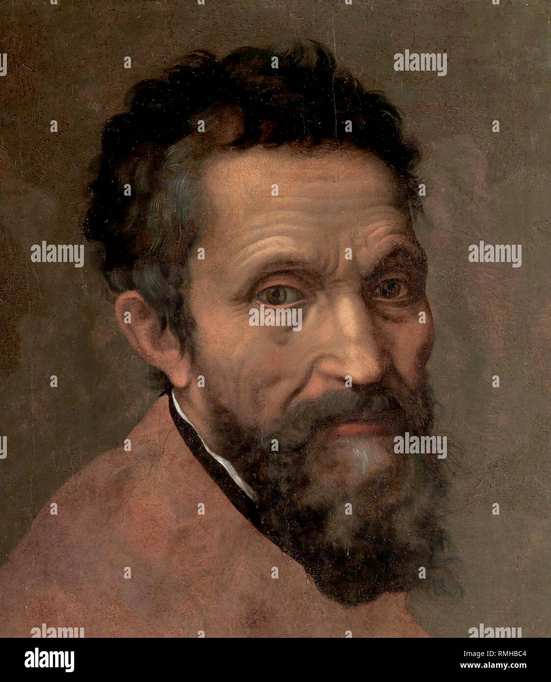 Michelangelo Buonarroti, Michelangelo Portrait von Daniele da Volterra Stockfoto