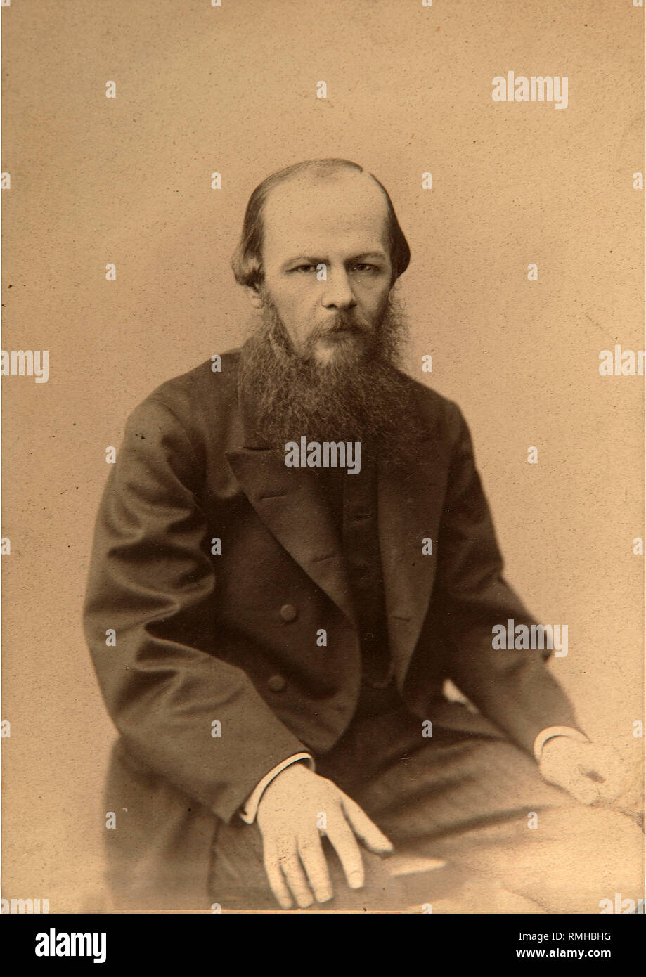 Porträt des Autors Fjodor M. Dostojewski (1821-1881). Albumin Photo Stockfoto