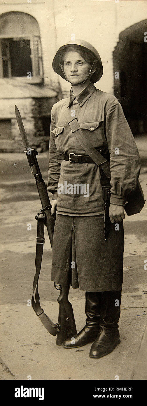 Großen Vaterländischen Krieg. Frau - Krieger der Roten Armee. Foto Stockfoto
