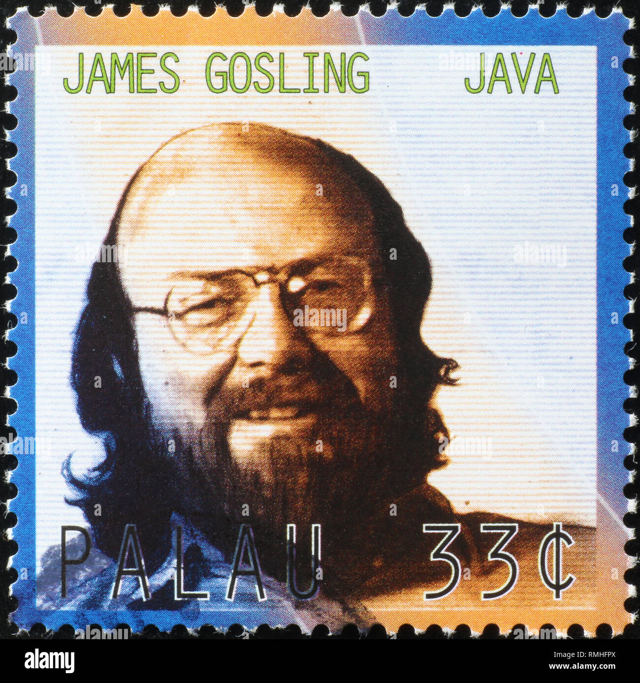 James Gosling, Erfinder der Sprache Java auf Briefmarke Stockfoto