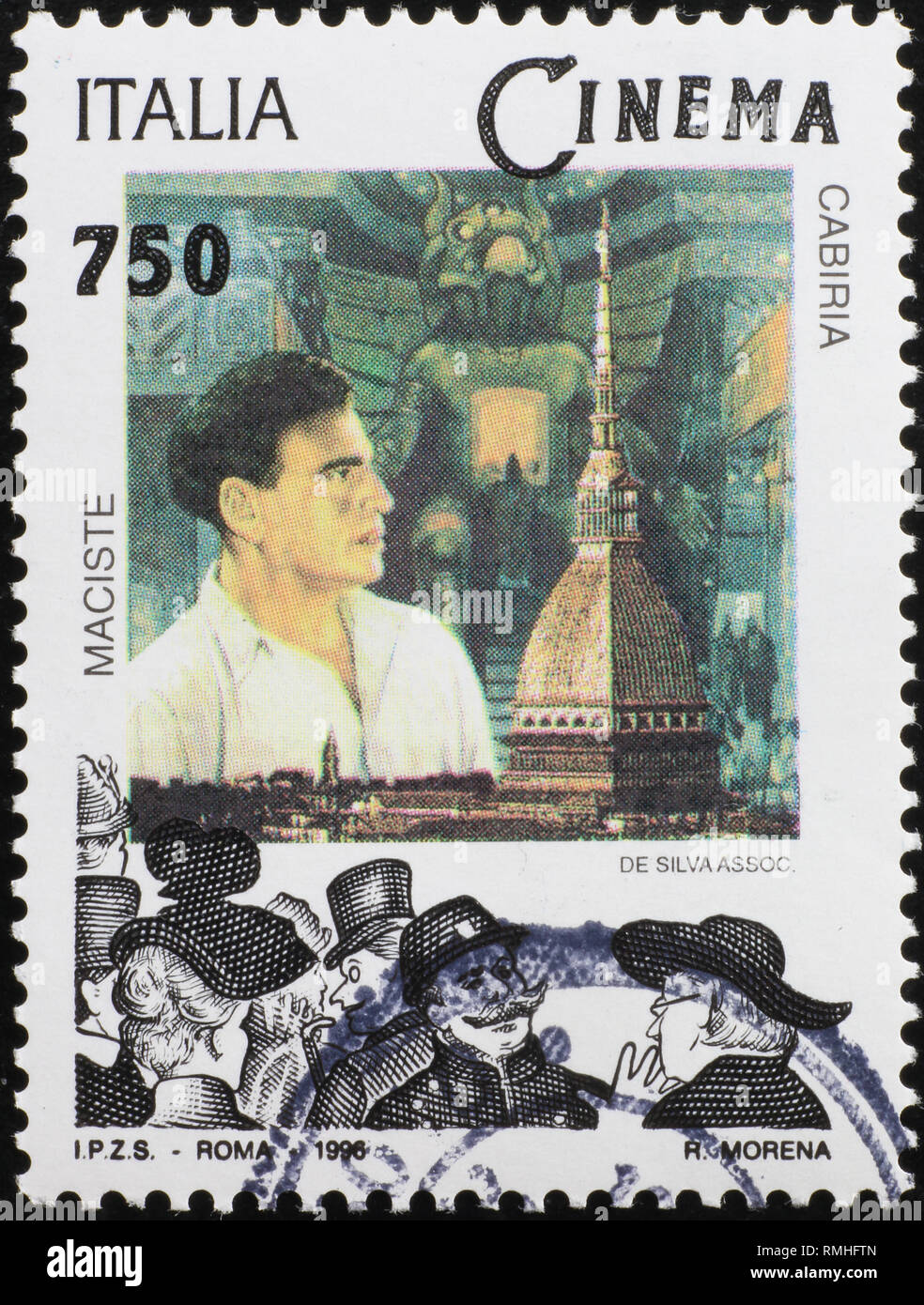 Alte italienische Film Cabiria auf Briefmarke Stockfoto