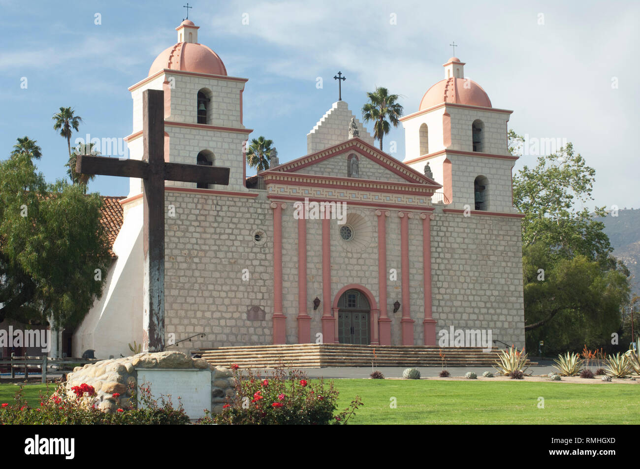 Mission Santa Barbara, Santa Barbara, Kalifornien. Digitale Fotografie Stockfoto