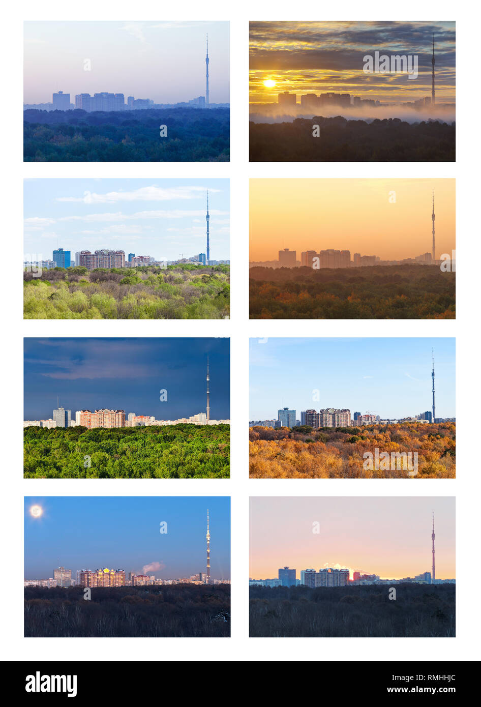 Collage aus der Landschaft in verschiedenen Jahreszeiten Stockfoto