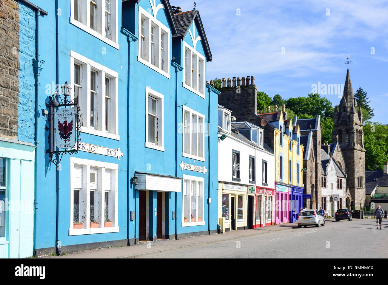 Main Street, Tobermory, Isle of Bute, Innere Hebriden, Argyll und Bute, Schottland, Vereinigtes Königreich Stockfoto