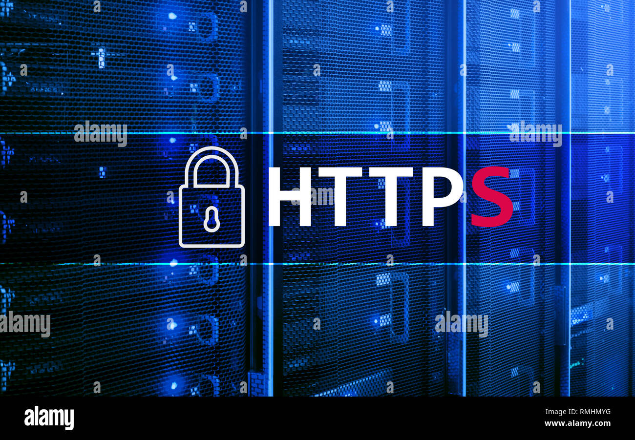 HTTPS, Secure Data Transfer Protokoll, das im World Wide Web verwendet. Stockfoto