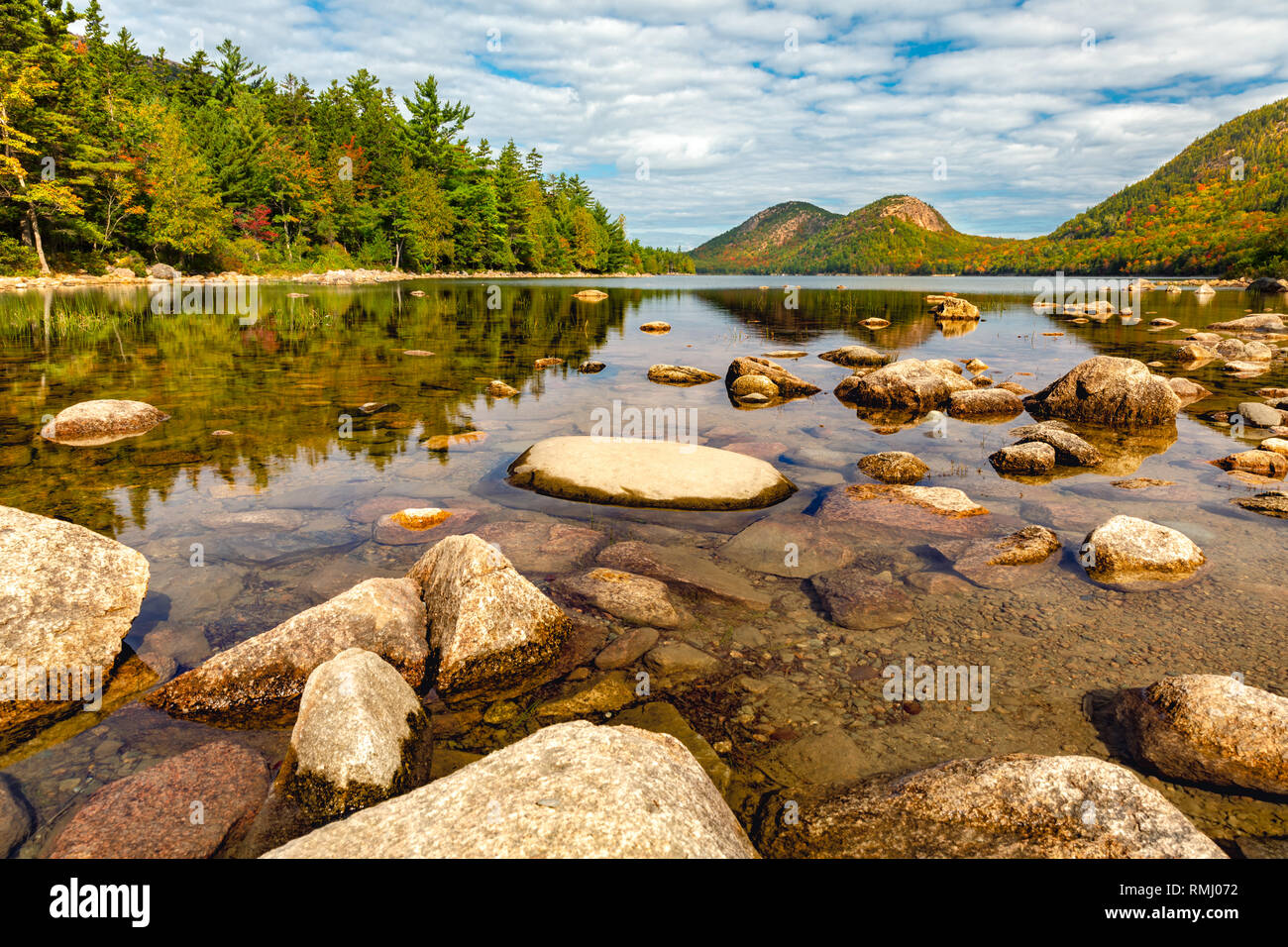 Jordan Pond im Acadia National Park, Maine Stockfoto