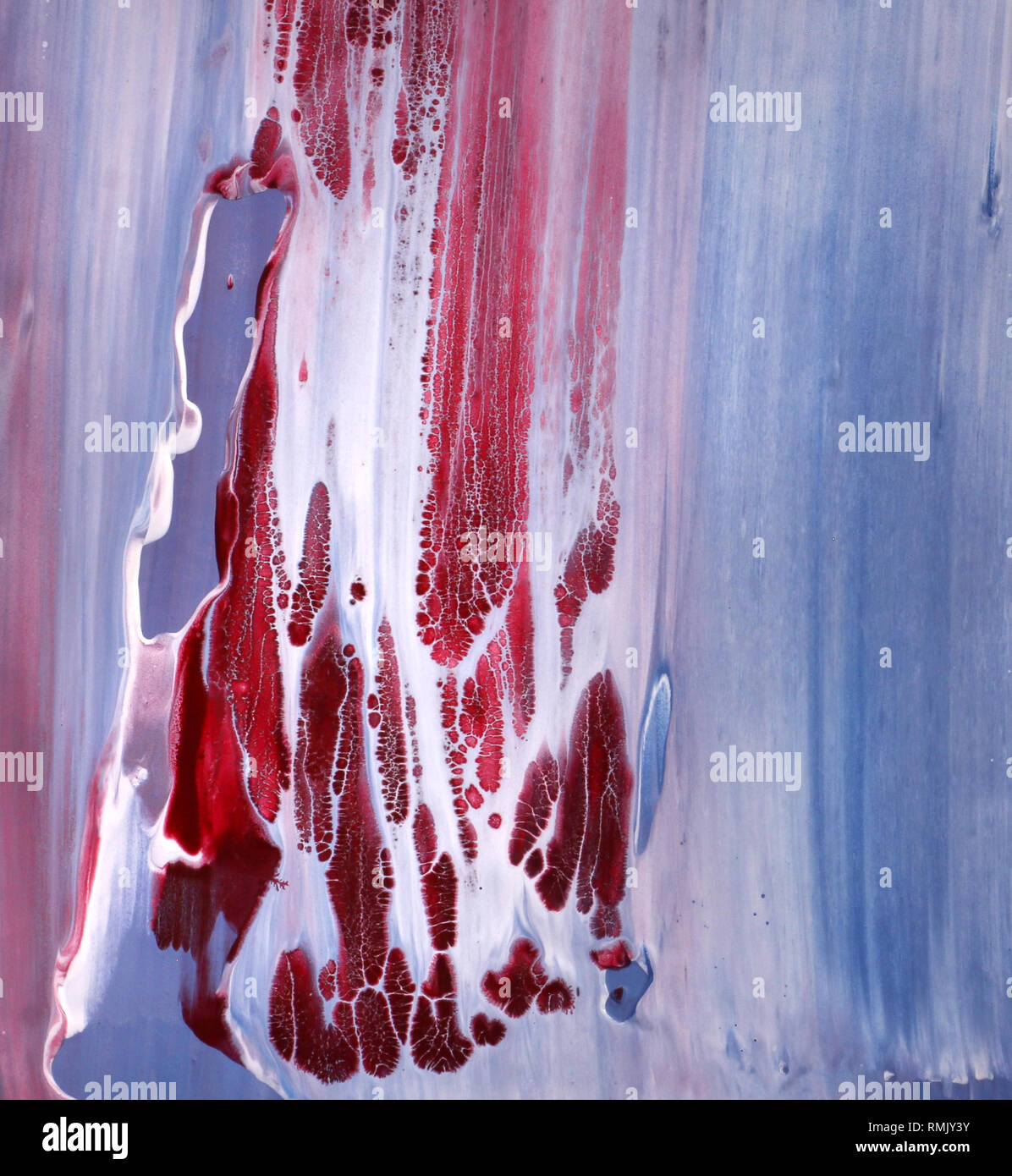 Ästhetische Acryl rot und blau Illustration Stockfoto