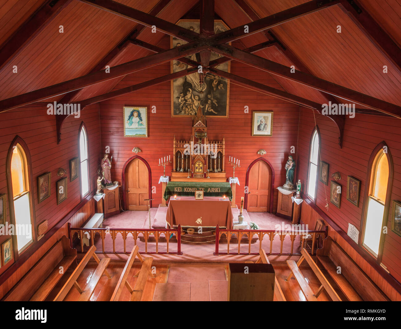 Kirche Unserer Lieben Frau von der Himmelfahrt, Motukaraka, Hokianga, Northland, Neuseeland Stockfoto