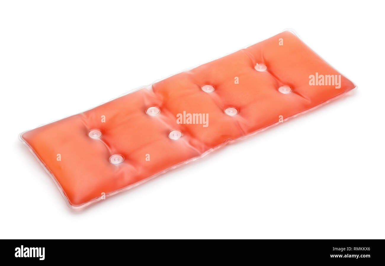 Rote Heizung acetat Pad isoliert auf weißem Stockfoto
