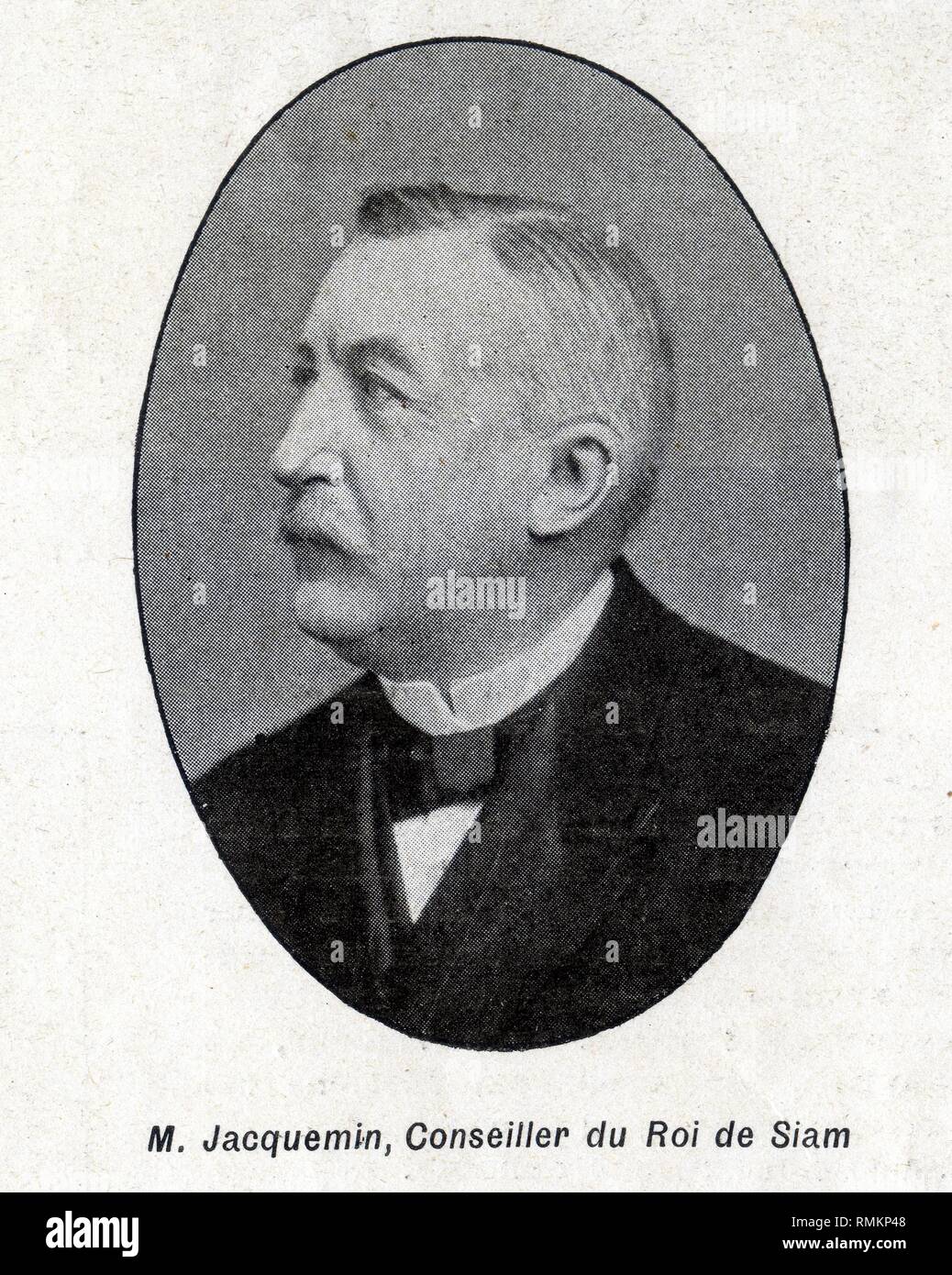 M. Jacquemin, Conseiller du Roi de Siam. Stockfoto