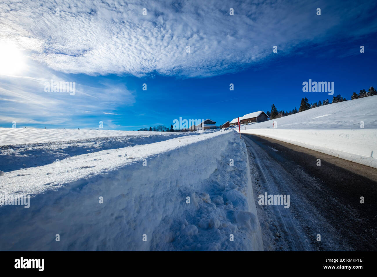 Schneelandschaft am Pfänderrücken Stockfoto