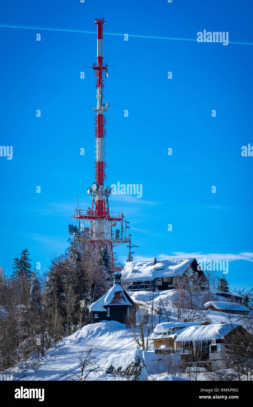 Fernsehturm am Pfänder Stockfoto