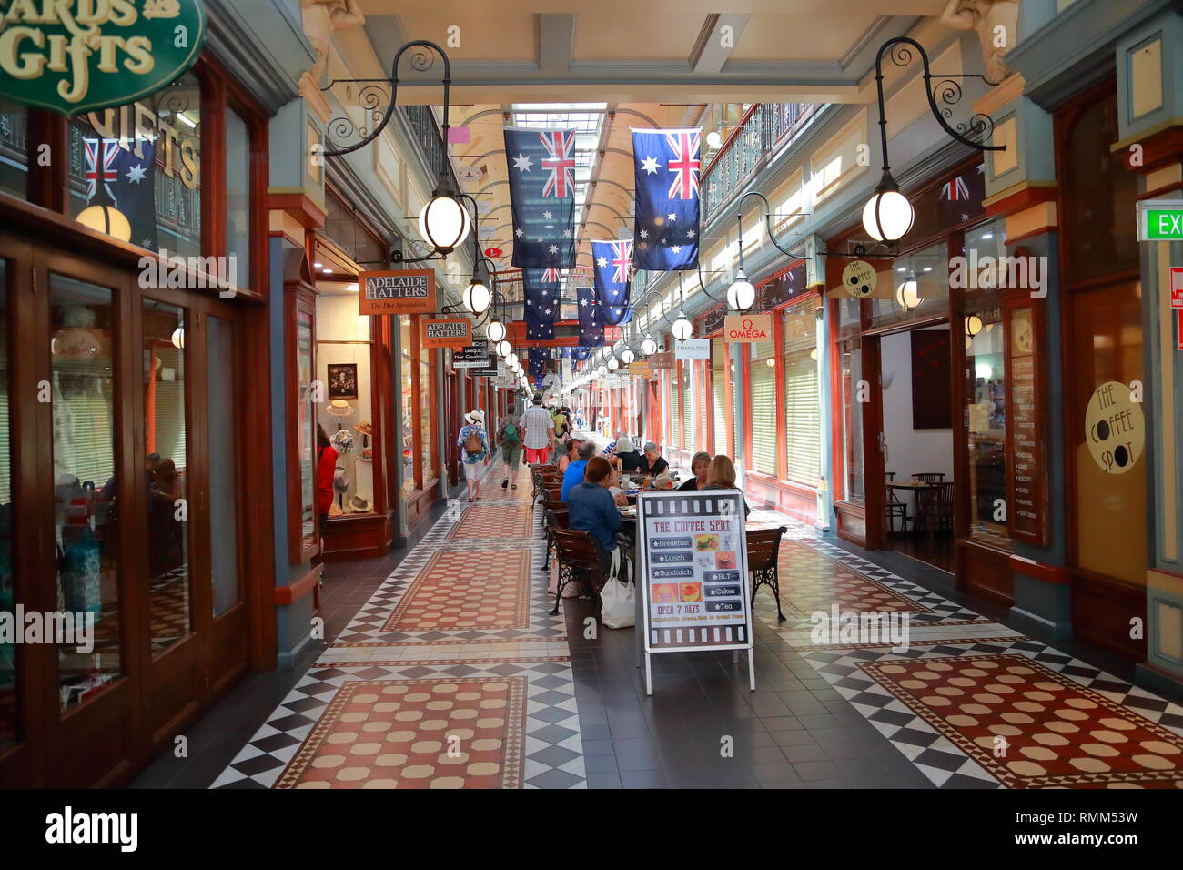 Adelaide Arcade Einkaufszentrum in der Nähe der Rundle Mall, Adelaide, South Australia Stockfoto