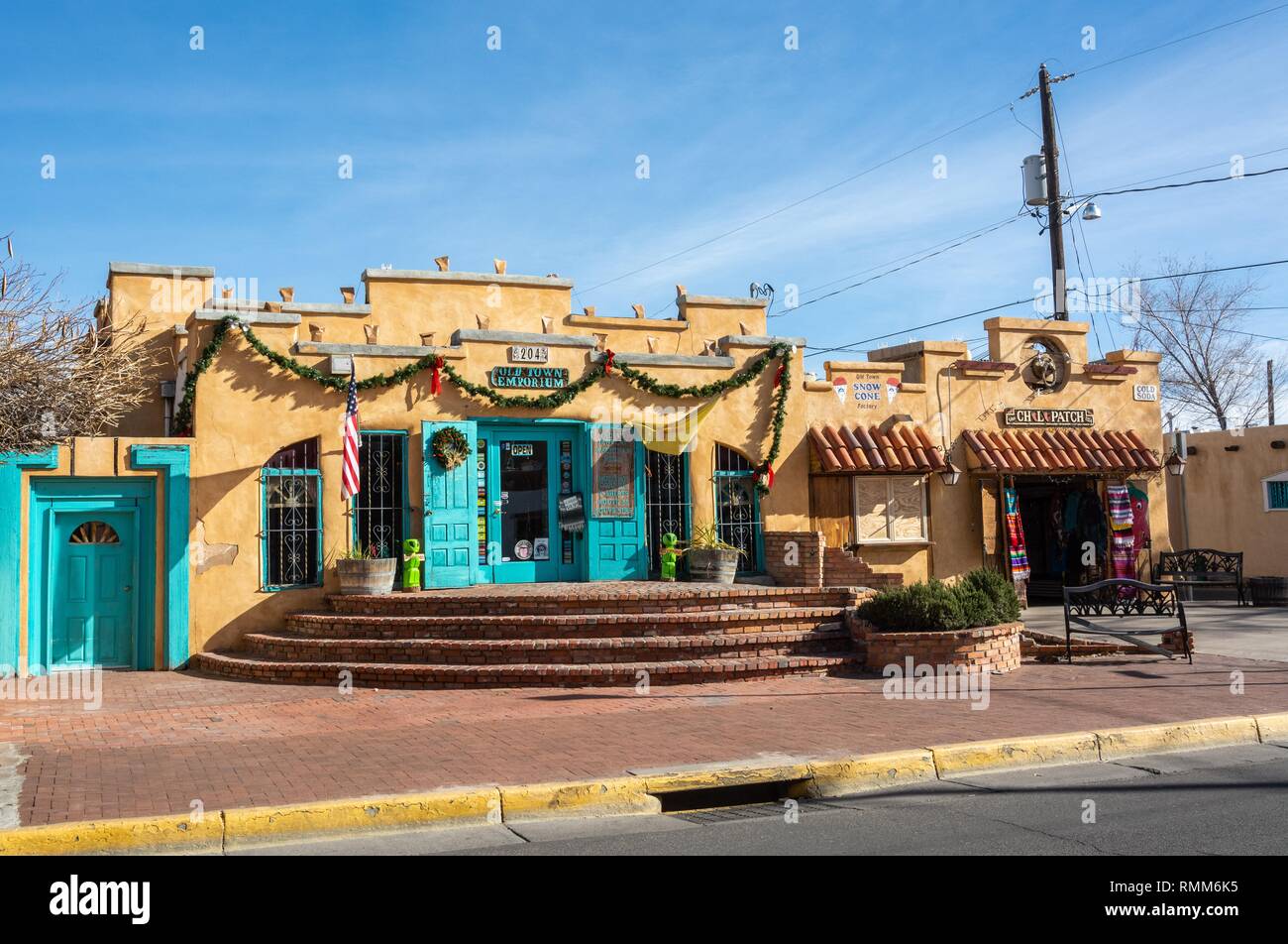 Albuquerque, New Mexico, Vereinigte Staaten von Amerika - 3. Januar 2017. Außenansicht eines historischen Gebäude, in dem der gewerbliche Immobilien in Albuquerque Stockfoto