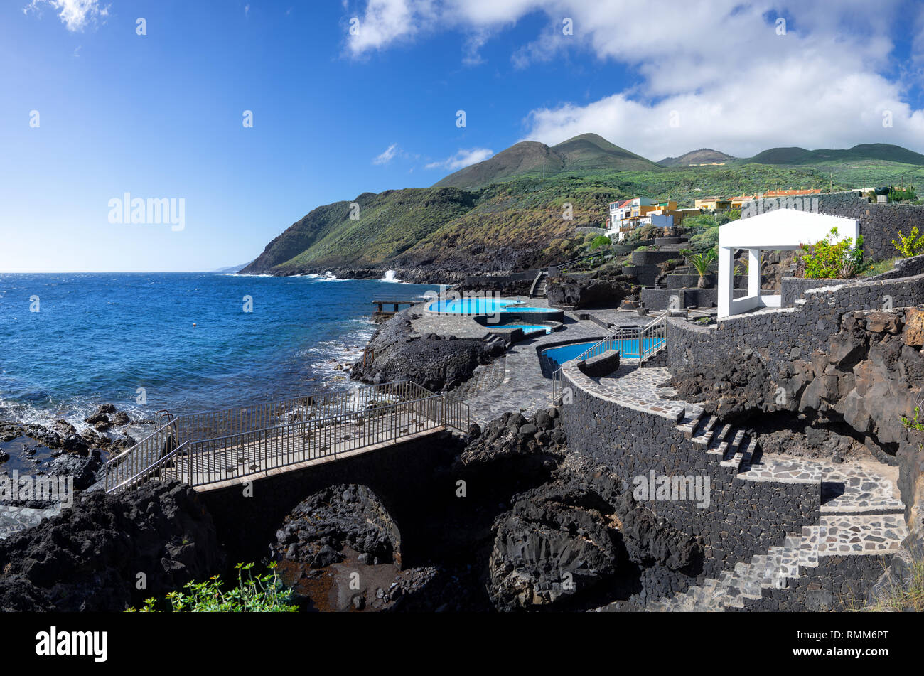 Meerwasser Schwimmbad in La Caleta, El Hierro, Kanarische Inseln Stockfoto