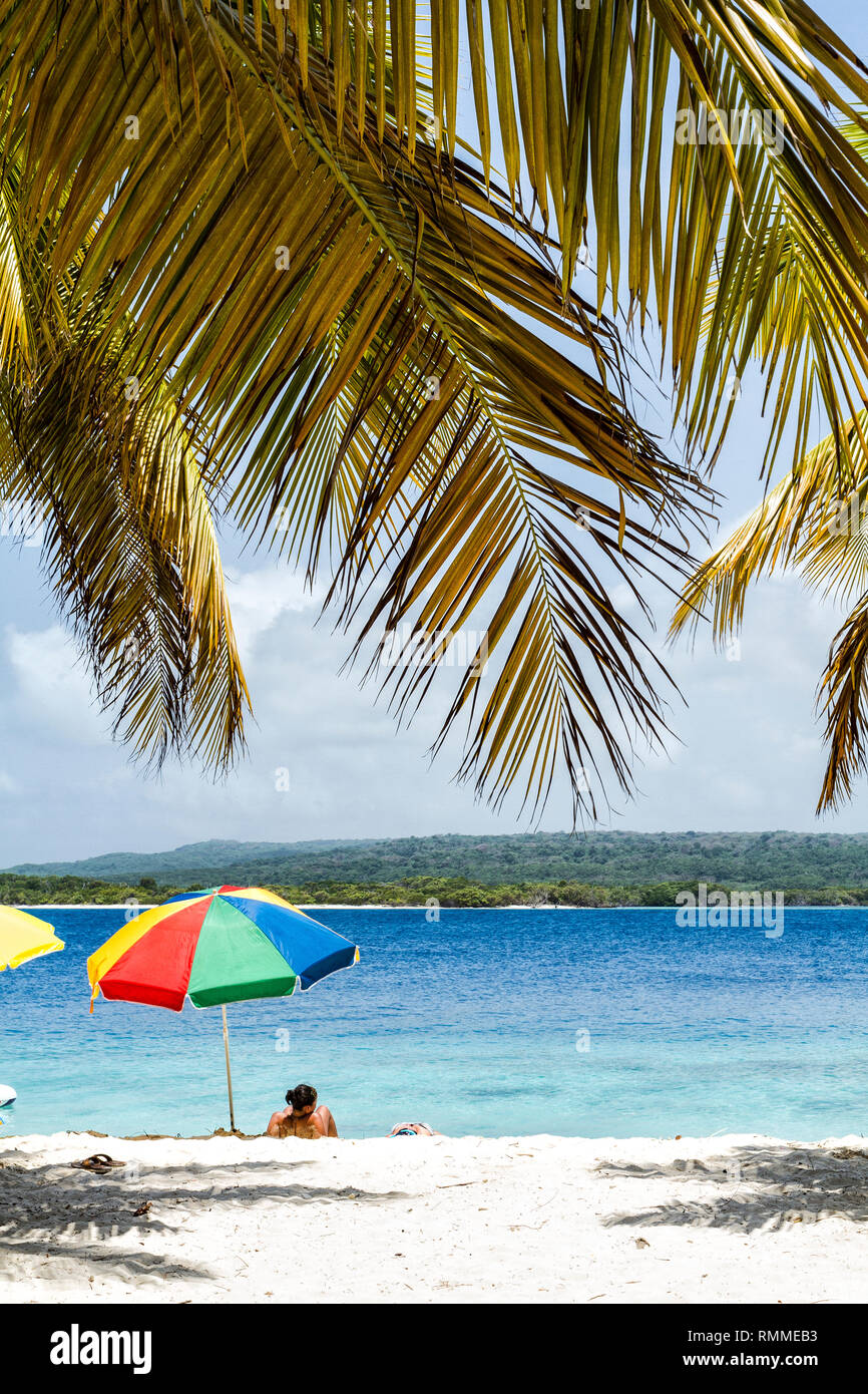 Tropischen Strand von Cayo Sombrero (Sombrero Insel). Hotel Miami, Falcon, Venezuela. Stockfoto