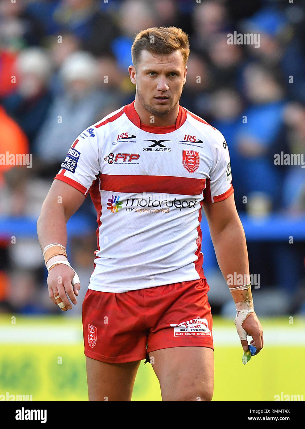 Josh Drinkwater von Hull KR während des Matches der Betfred Super League im Halliwell Jones Stadium, Warrington. DRÜCKEN SIE VERBANDSFOTO. Bilddatum: Samstag, 9. Februar 2019. Siehe PA Story RUGBYL Warrington. Das Foto sollte lauten: Dave Howarth/PA Wire. Stockfoto