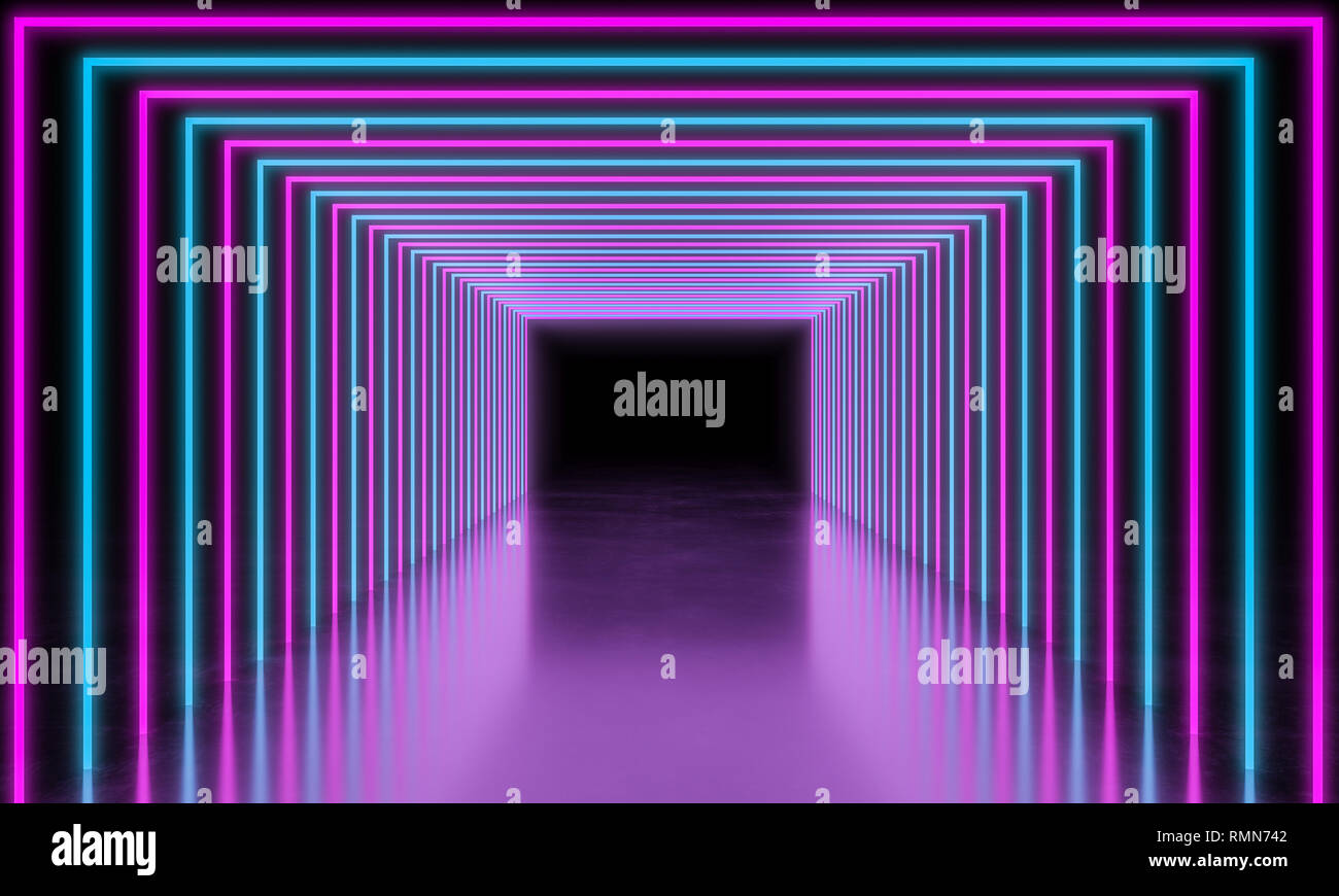 Abstrakte Neonlicht Hintergrund 3D Rendering image Stockfoto
