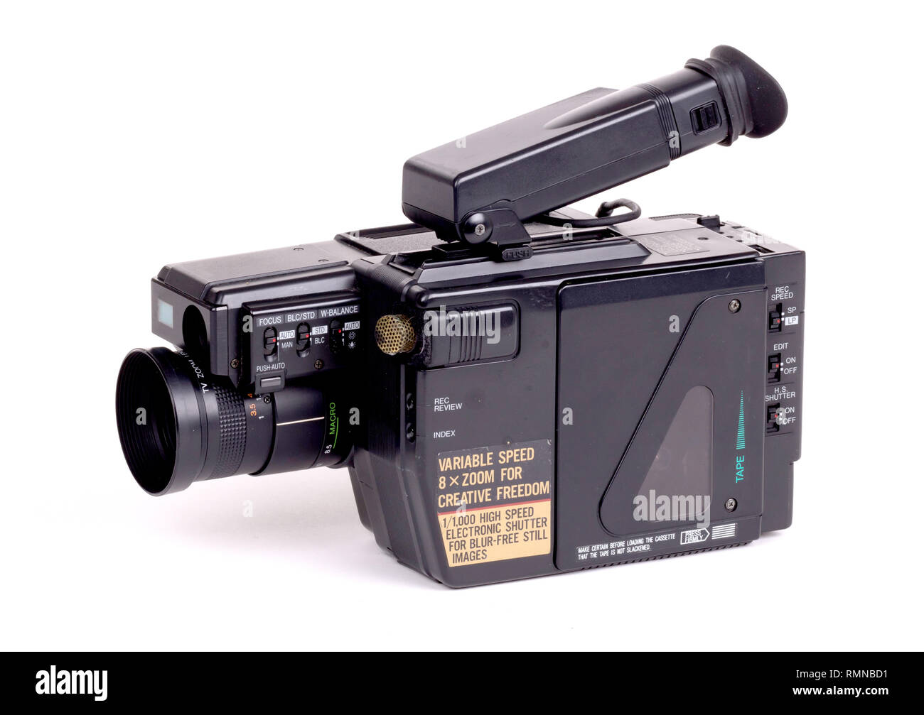 Analoge camcorder, auf weißem Hintergrund Stockfotografie - Alamy