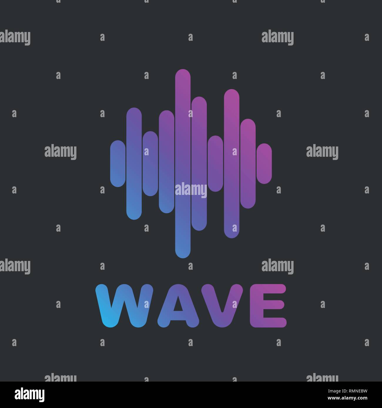 Audio wave Visual abstrakte Logo. Musik und Audio wave in gradient Farbe. Logo für Web, Apps, Programme und Dienste. Stock Vektor