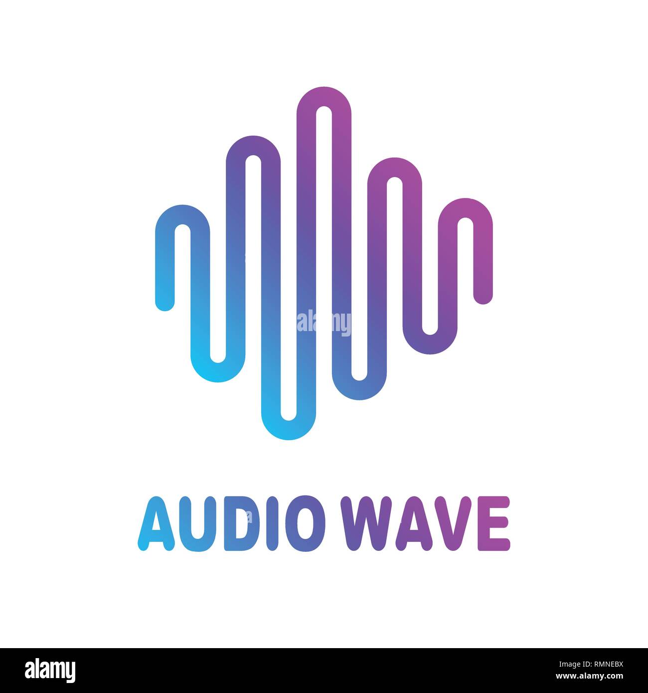 Abstrakte farbenfrohe wave Leitungen fließt auf weißem Hintergrund für vektor design Elemente im Konzept der Sound, Musik, Technik, Wissenschaft. Stock Vektor