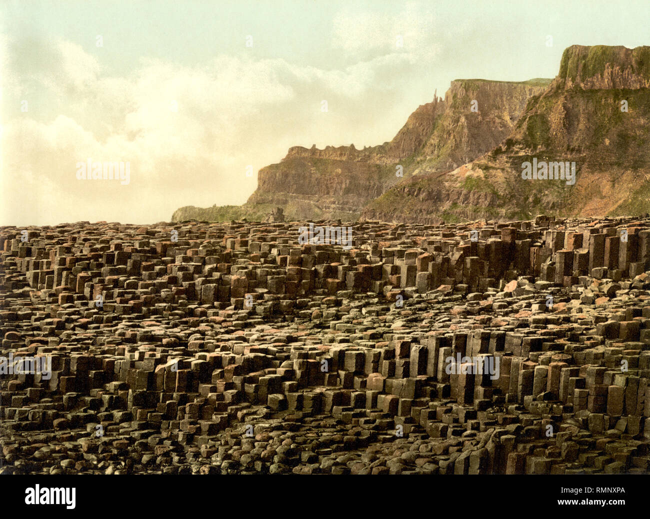 Fotomechanischen drucken Der Giants Causeway County Antrim in Irland um 1900 Stockfoto