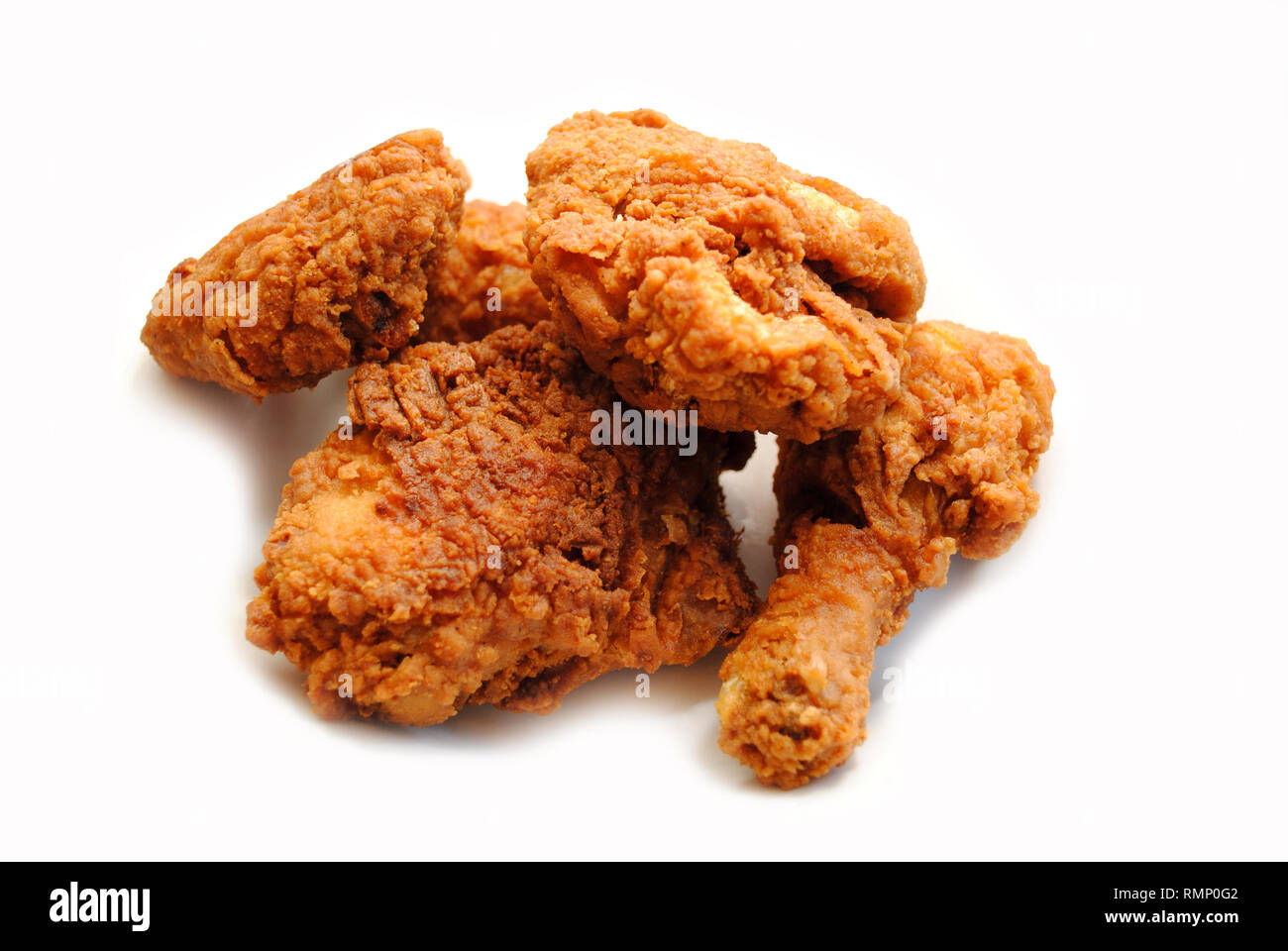 Fried Chicken isoliert auf weißem Hintergrund Stockfoto