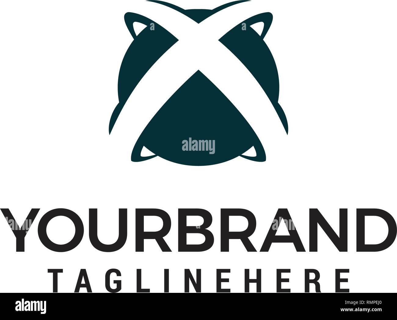 X initial Logo in der abstrakten Welt der Form Design Konzept Vorlage Stock Vektor