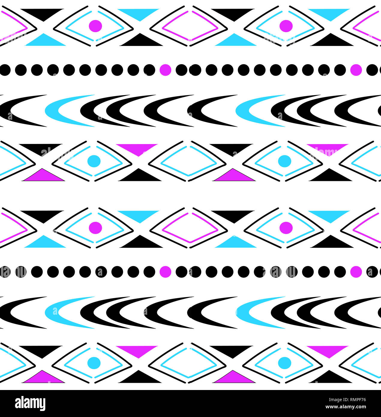 Nahtlose Muster in Boho style Ethnische und tribale Motive. Stockfoto